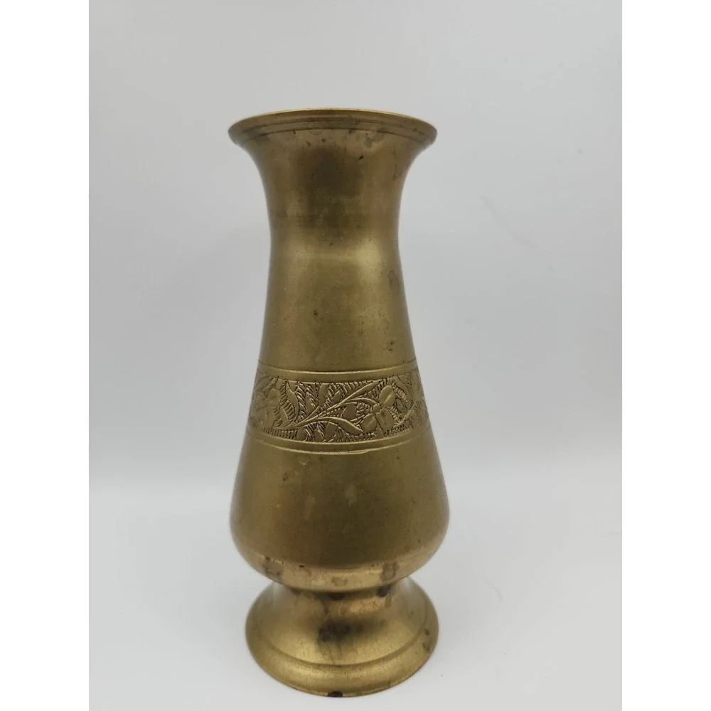 Small Solid Brass Bud Vase. 5